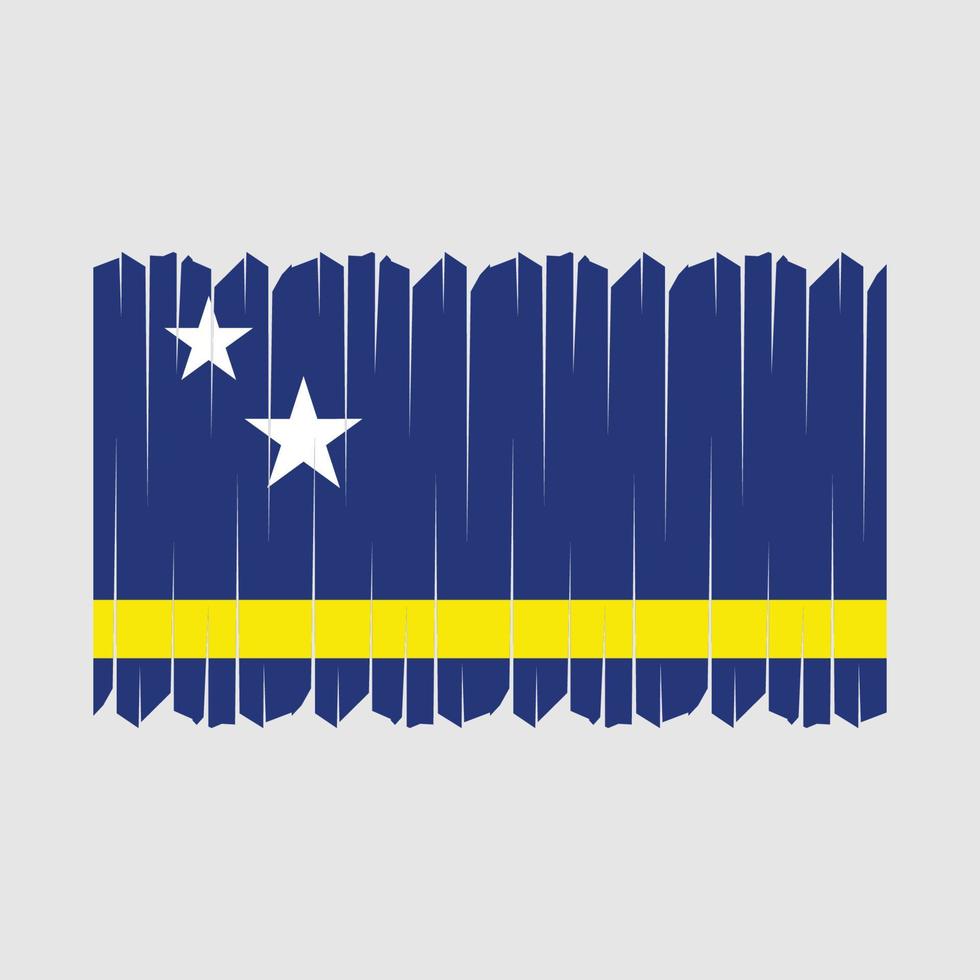 Curacao Flag Brush Vector
