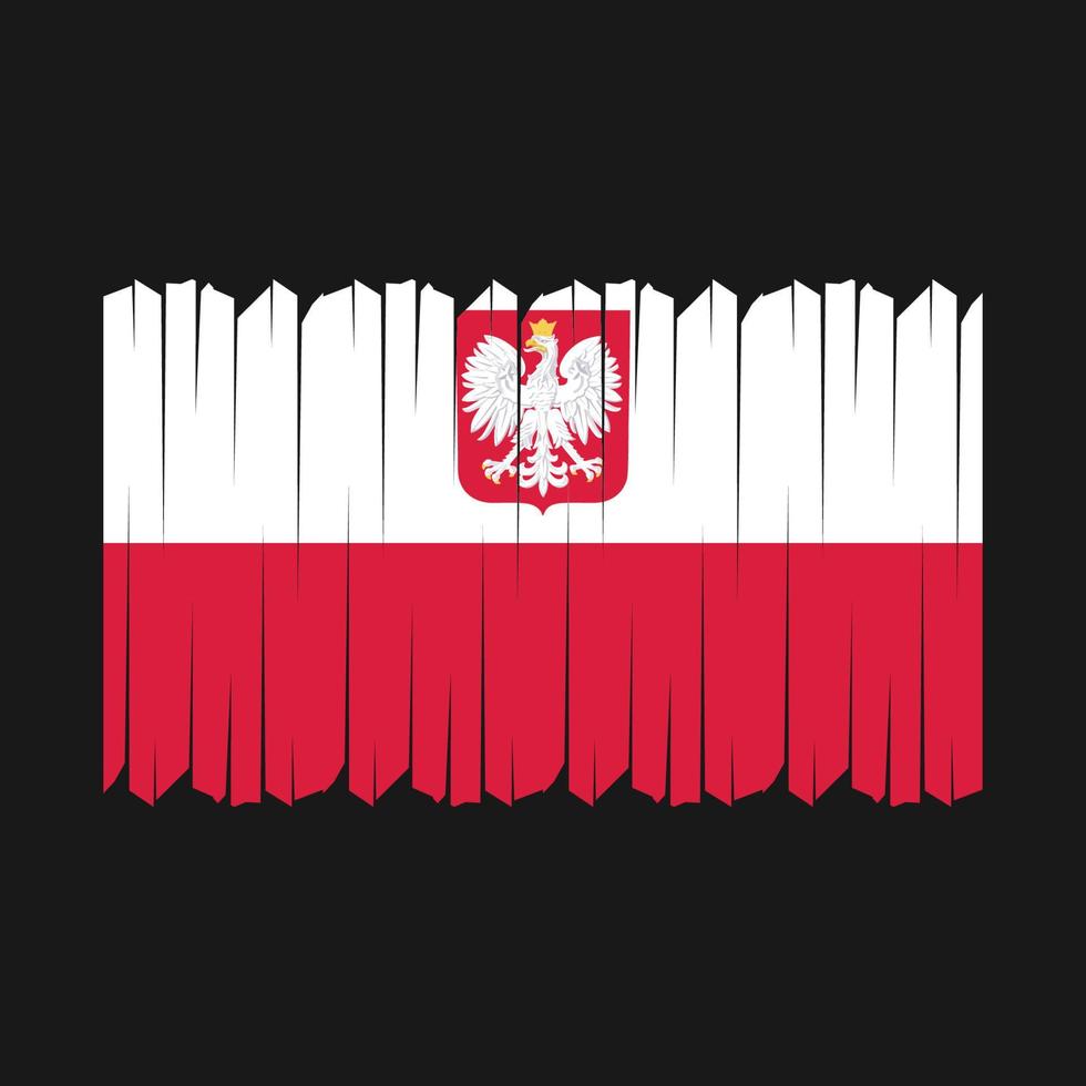 Poland Flag Brush Vector