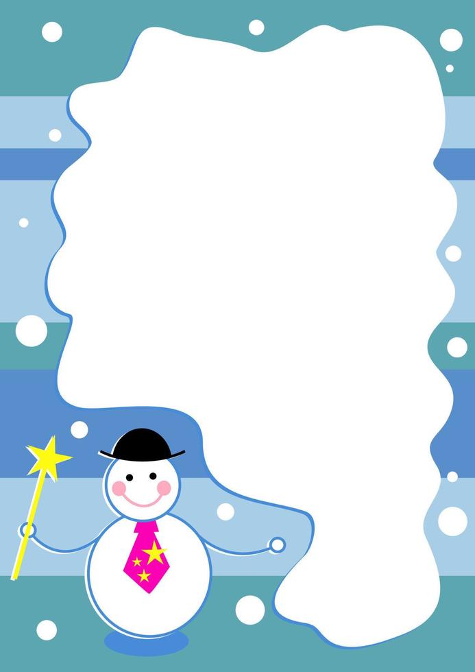 Winter Snowman Page Border vector