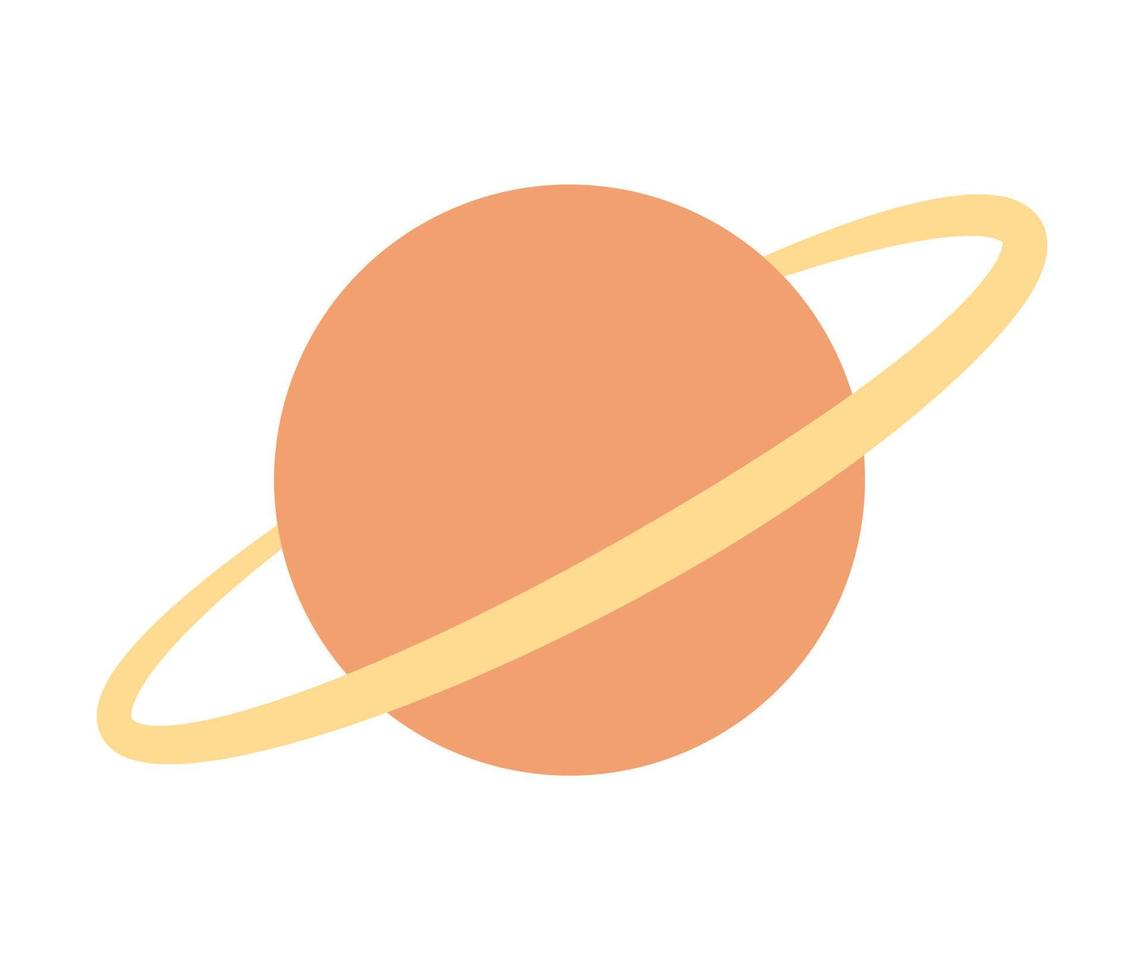 Saturn planet with planetary ring icon. Astronomy. Sky object symbol. Vector flat illustration