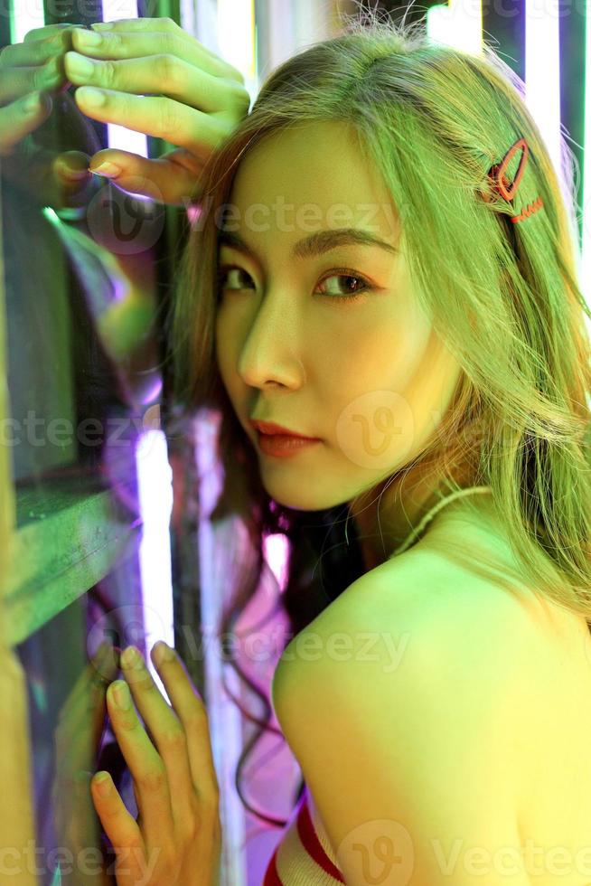 Girl in Neon Light photo