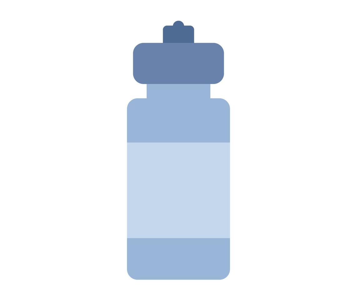 Sport water bottle icon. Plastic fitness bottle. Vector flat illustration