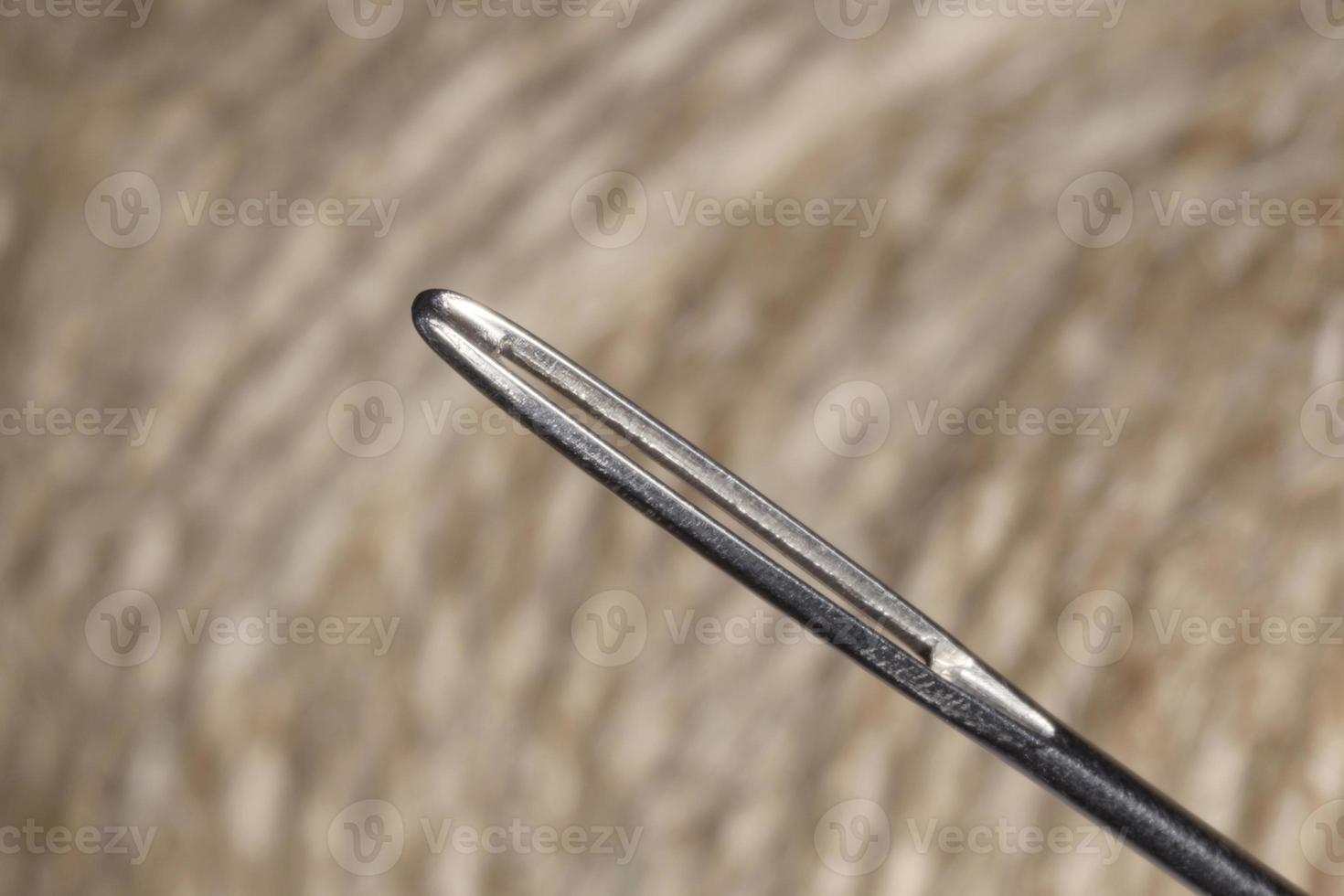 close up of eye of needle photo