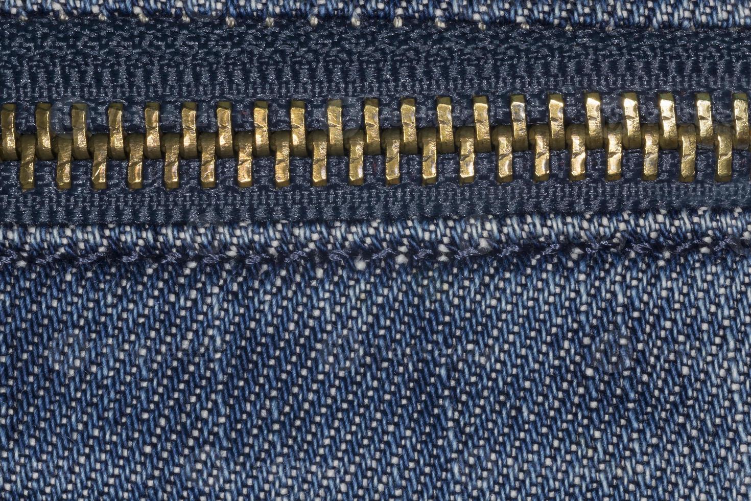 close up of metal zip fastener photo