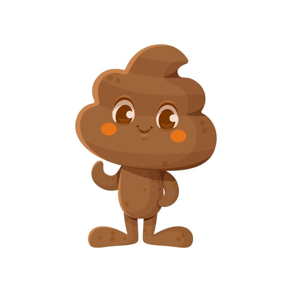 Cute happy smiling poop character. Isolated on white background. vector