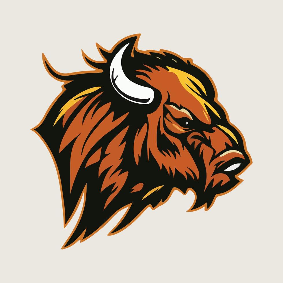 Angry Bull head mascot vector illustration with isolated background