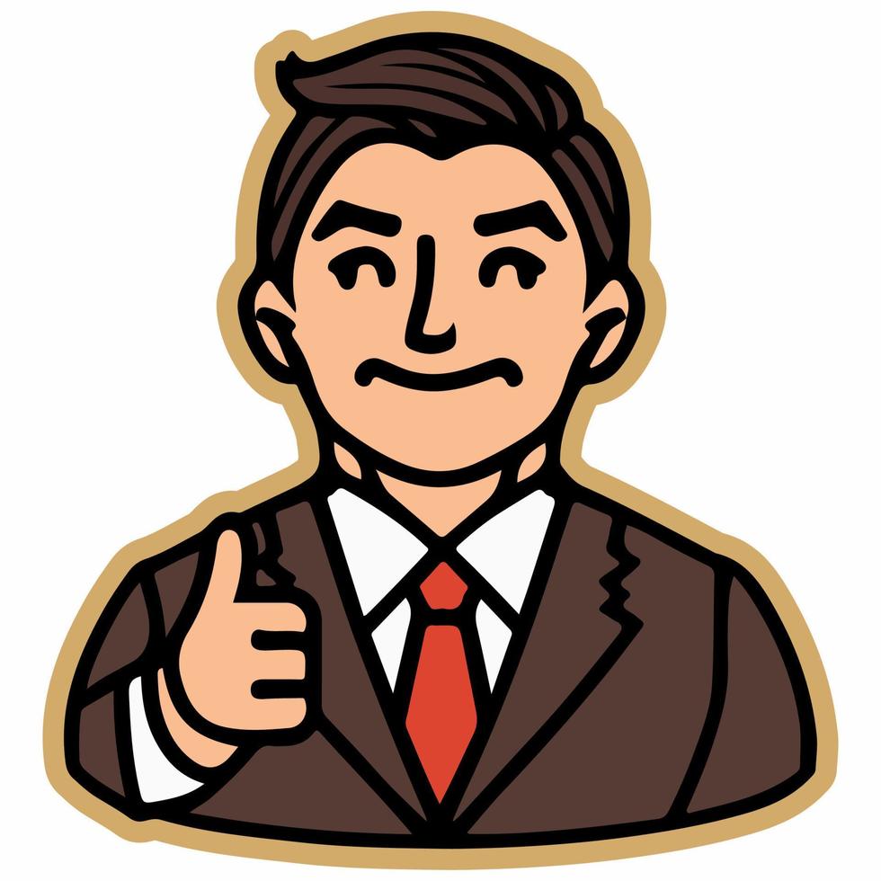 Positive face business man upper body icon vector illustration