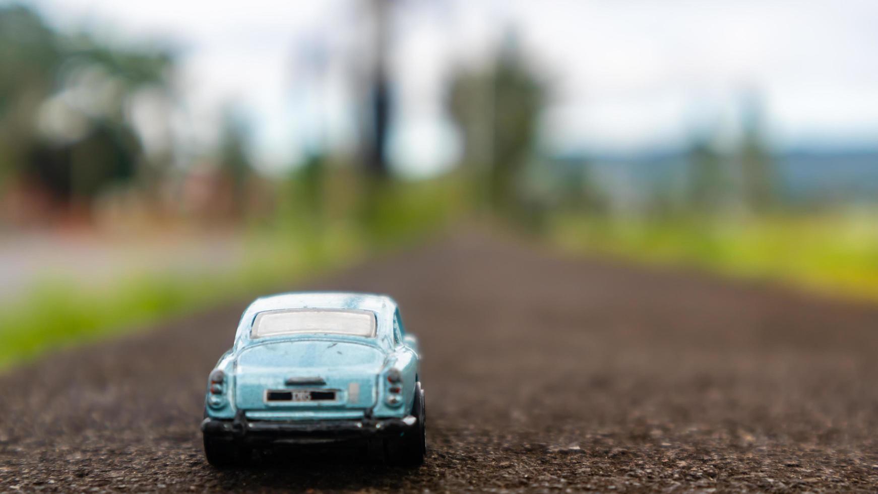 minahasa, Indonesia January 2023, toy car in the rice field photo