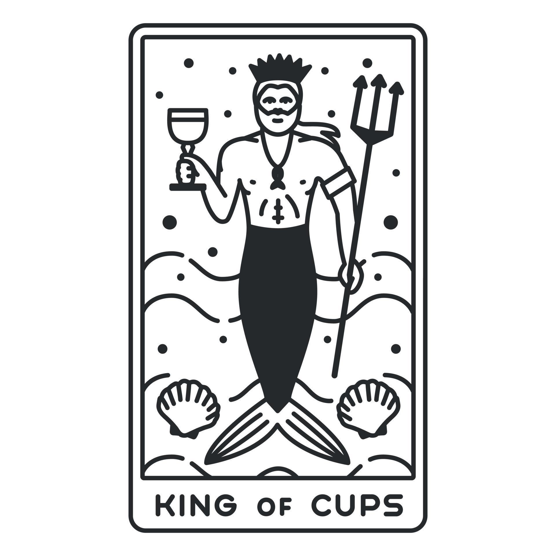 Tarot Card King Of Cups Filled Stroke 21635168 Vector Art at Vecteezy