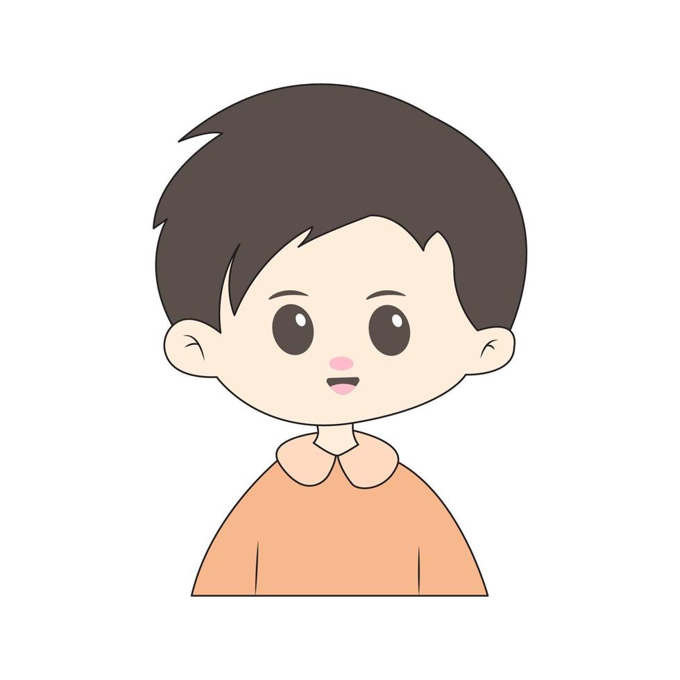 Cute chibi character with simple background vector