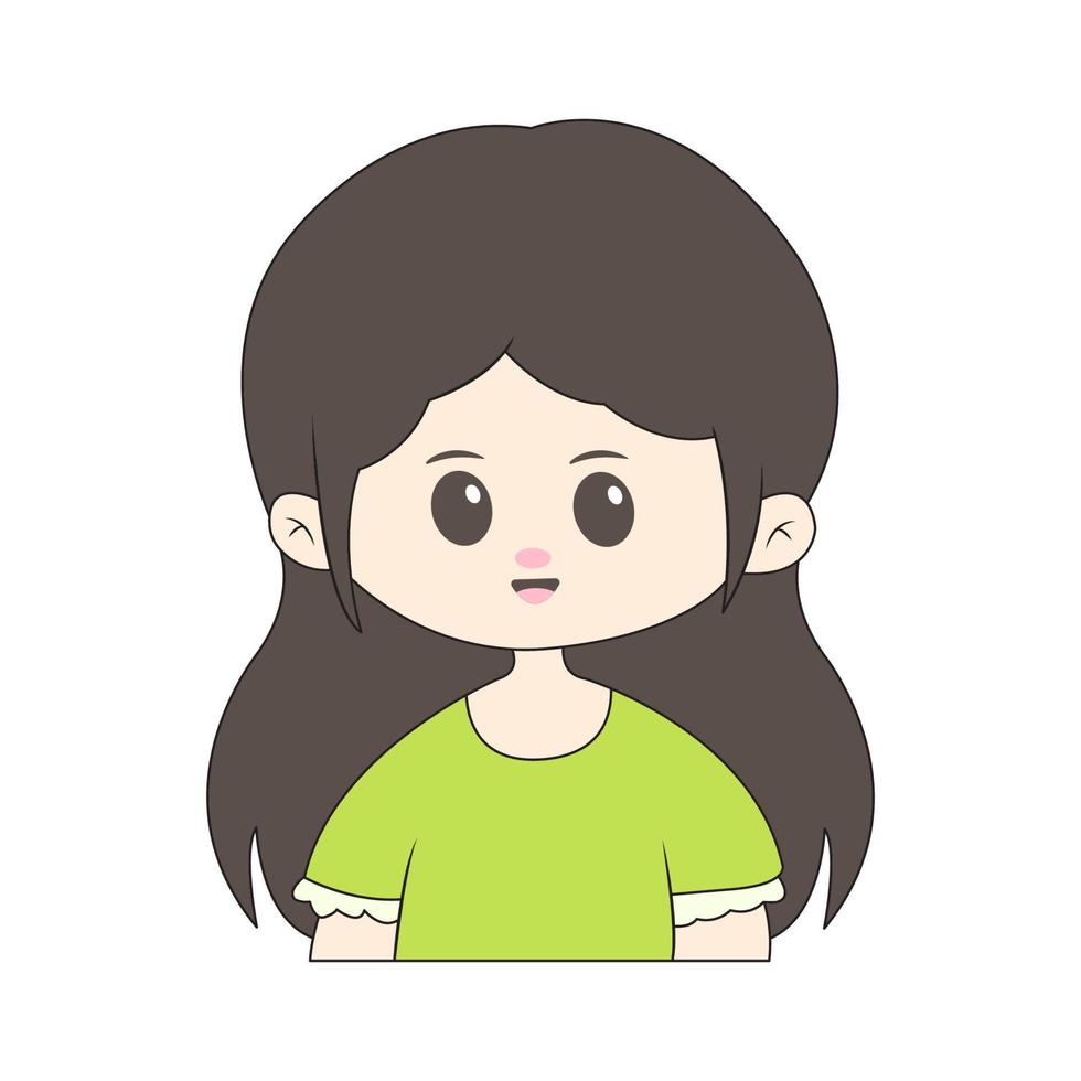 Cute chibi character with simple background vector