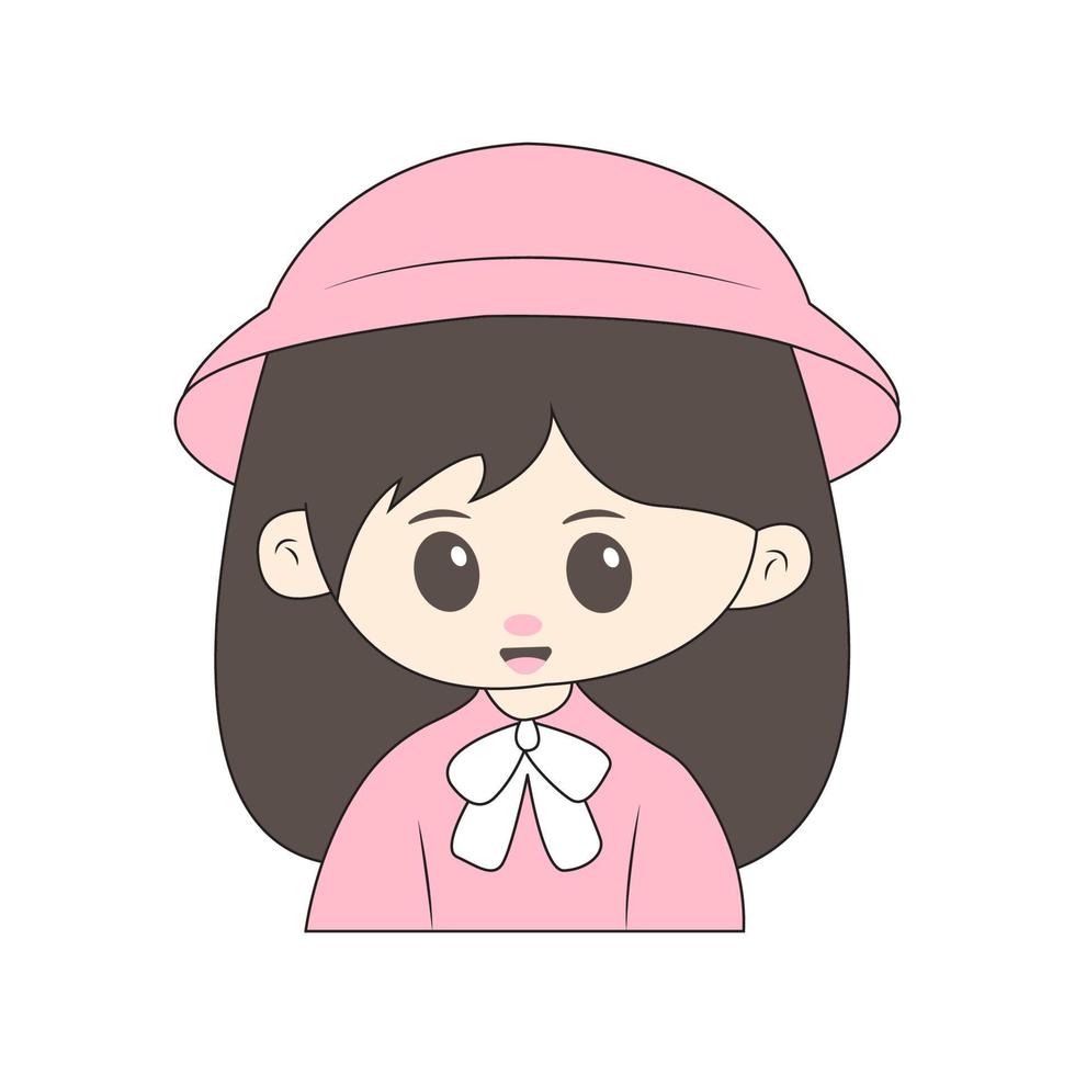 Cute chibi character with simple background vector