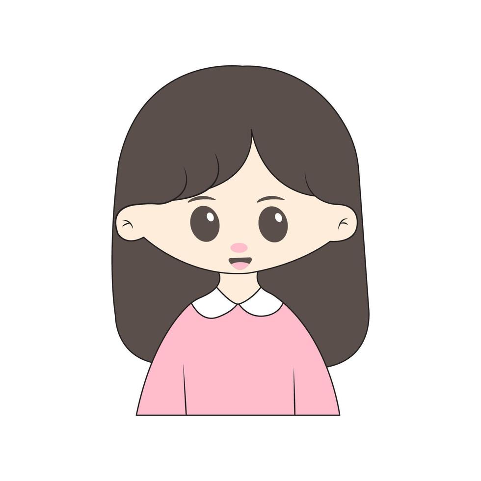 linda chibi personaje con sencillo antecedentes vector