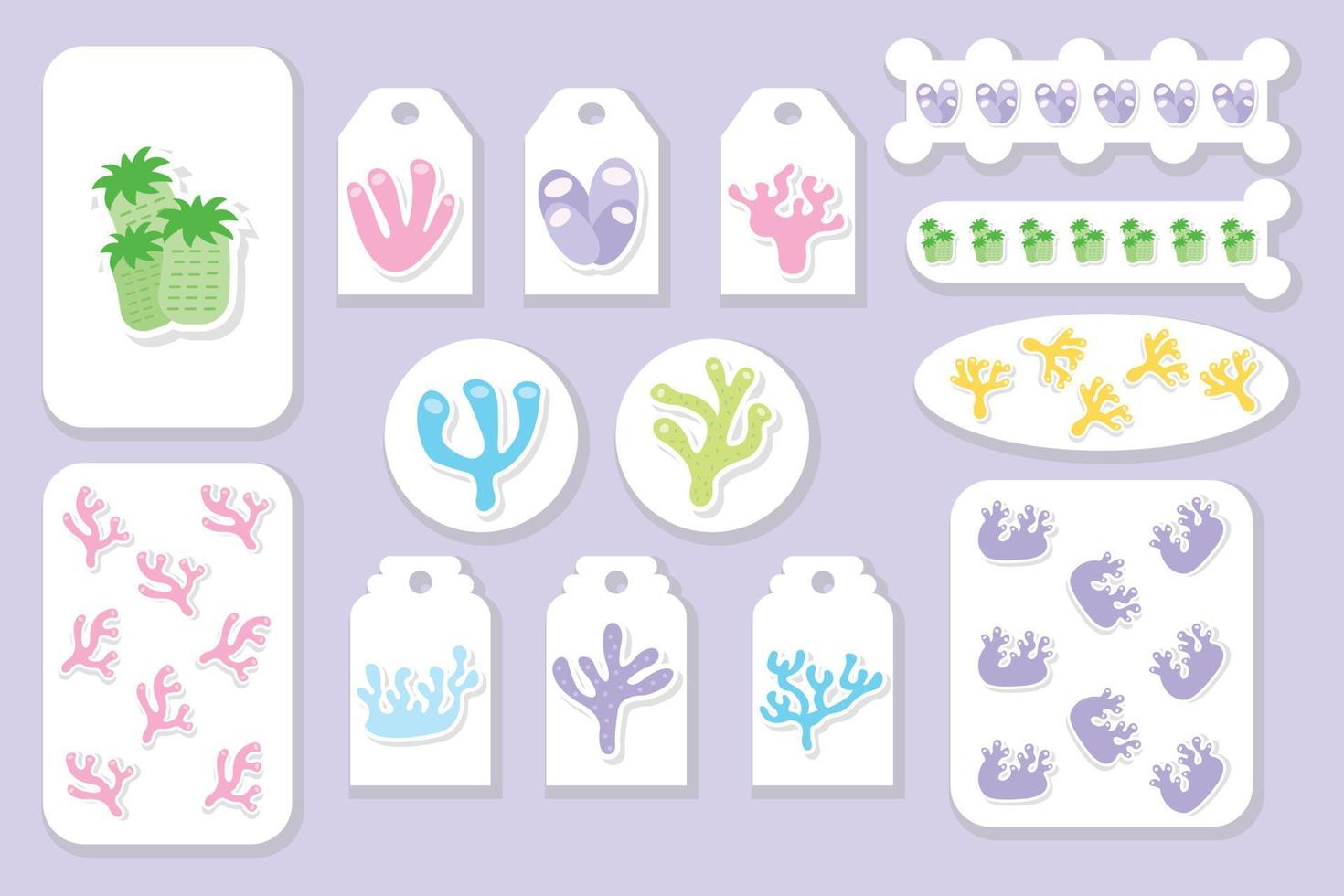 types of cute note tags vector