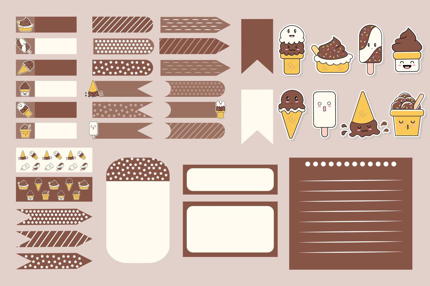 types of cute note tags vector