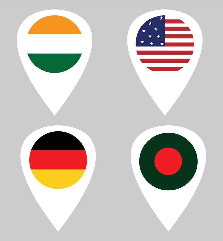 location sign with country flag vector illustration