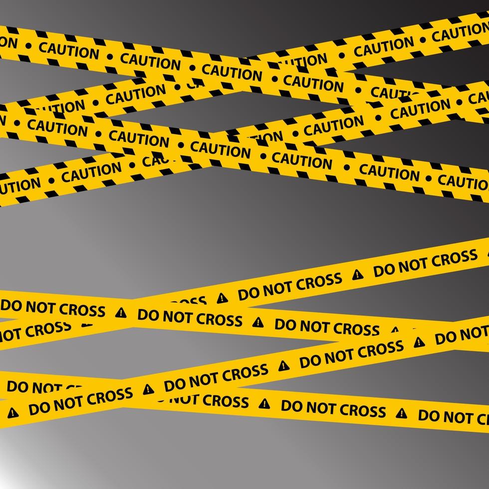 Caution line, yellow danger and caution ribbons for crime scenes vector