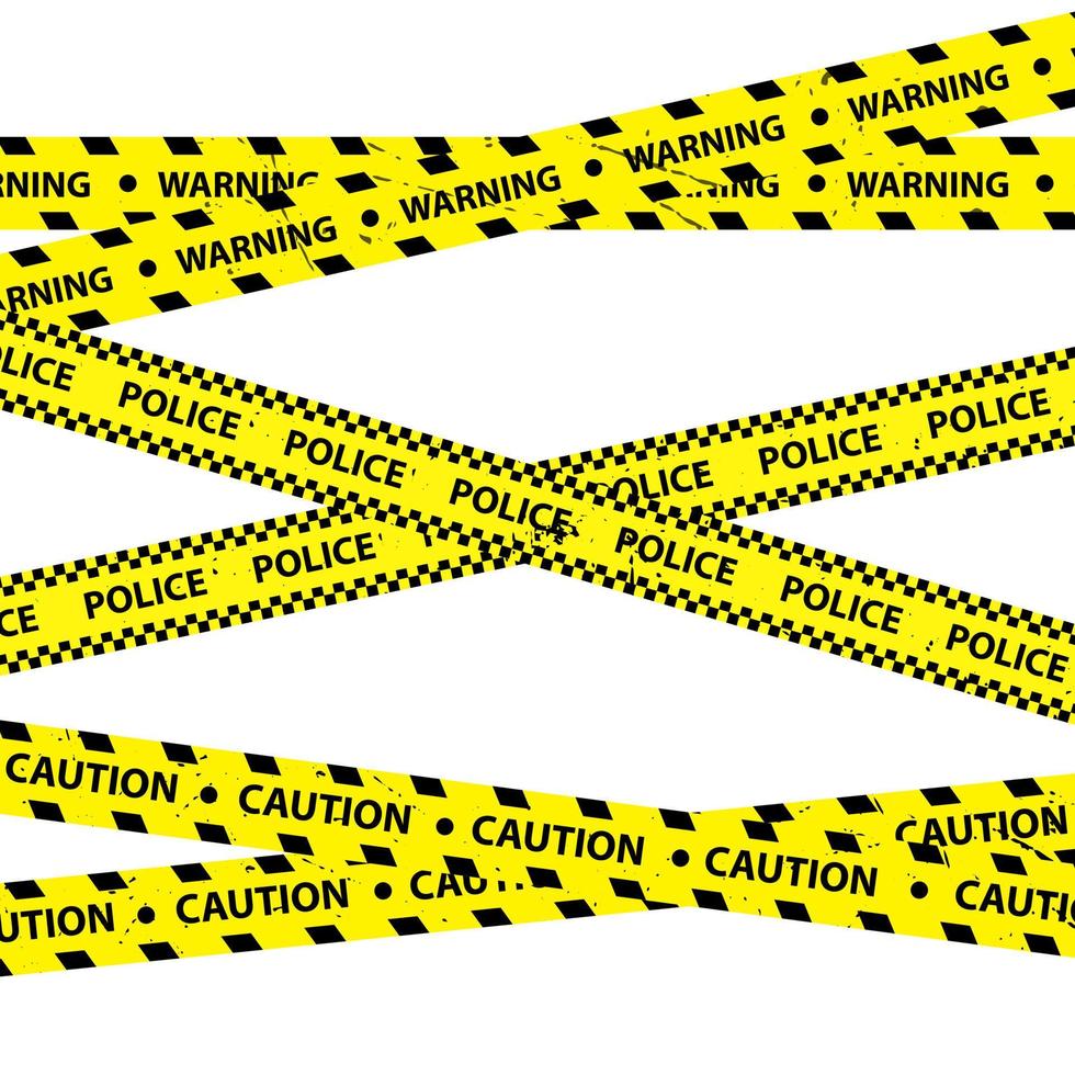 Set of warning tapes isolated on white background. Warning tape, police tape, caution tape, vector