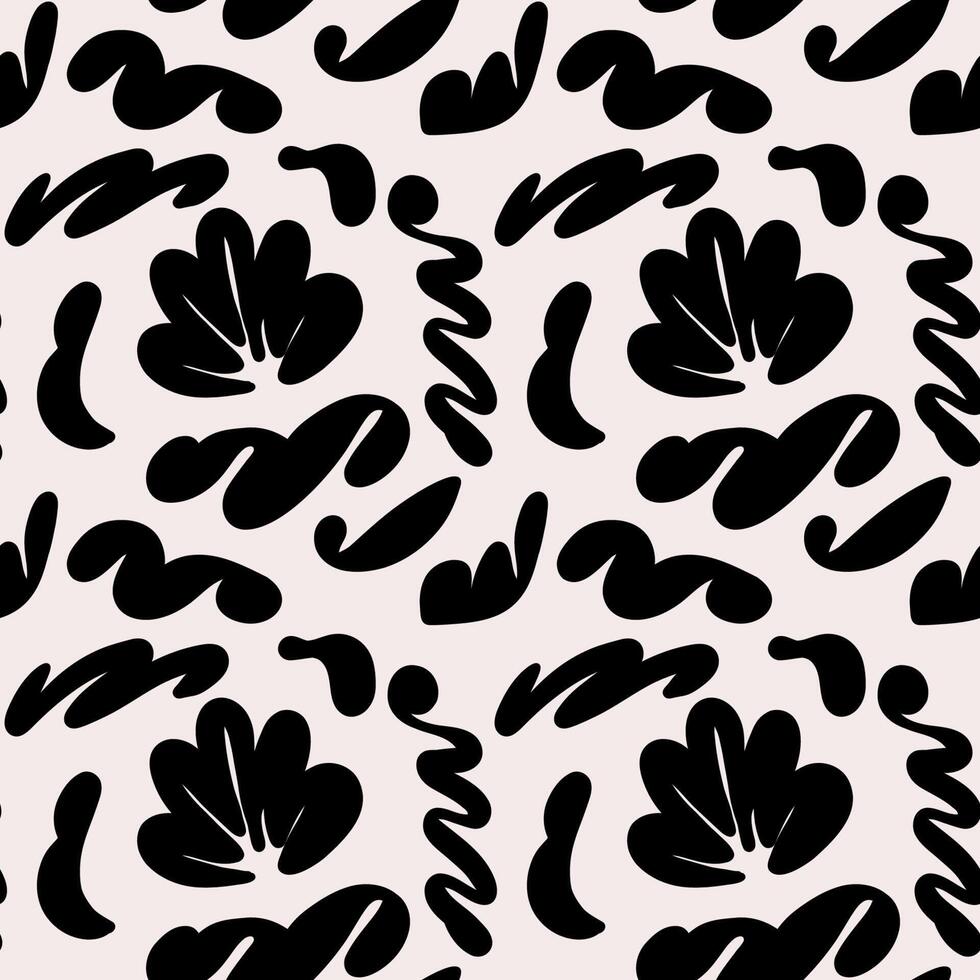 Abstract groovy floral patterns. Modern trendy minimalist Matisse style. Hand drawn for wallpaper, wall decor, fabric, postcard, cover, template, banner. vector