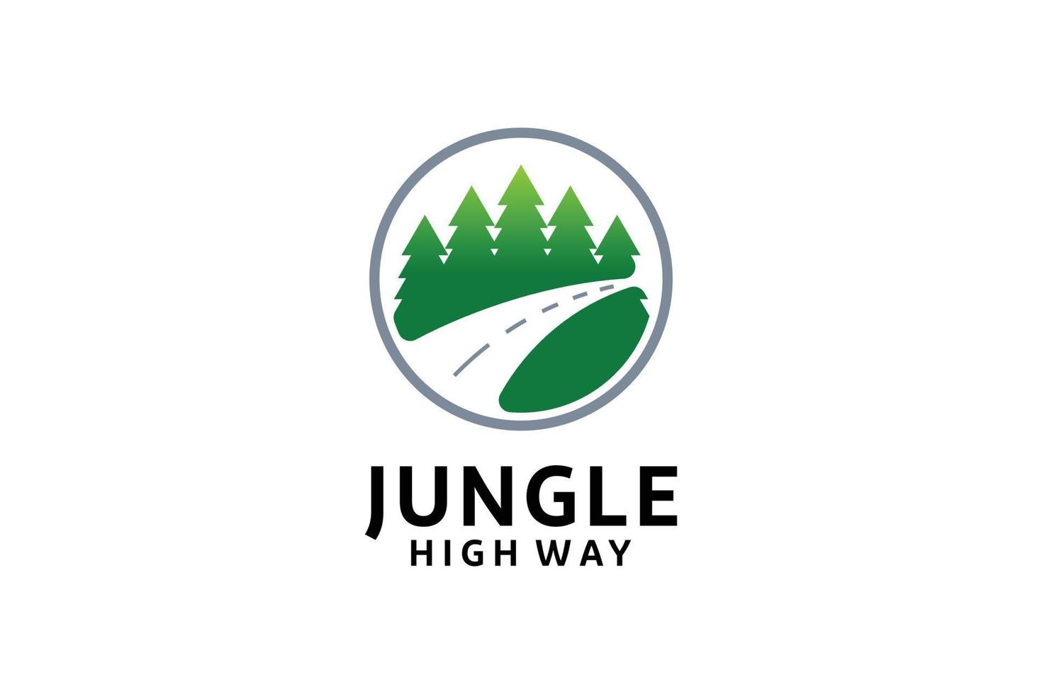 Jungle pine road outdoor logo design vector