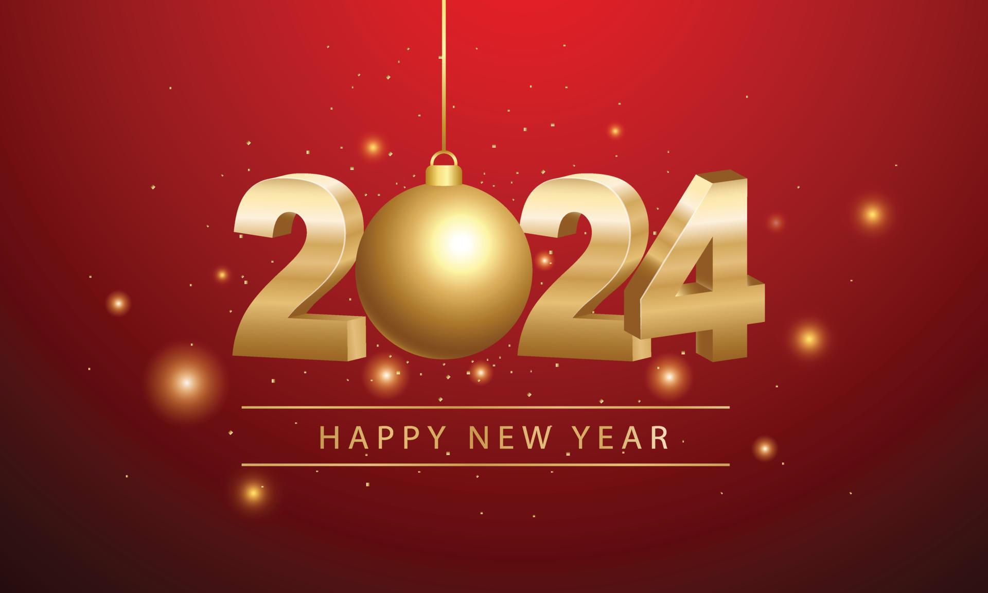 2024 Happy New Year Background Design. Greeting Card, Banner, Poster