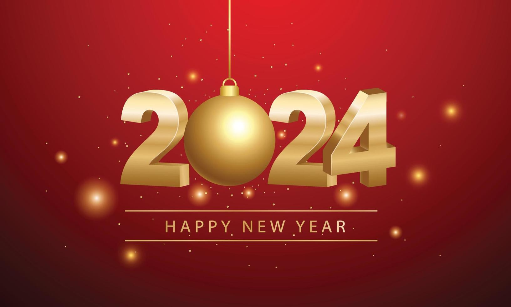 2024 Happy New Year Background Design. Greeting Card, Banner, Poster. Vector Illustration.