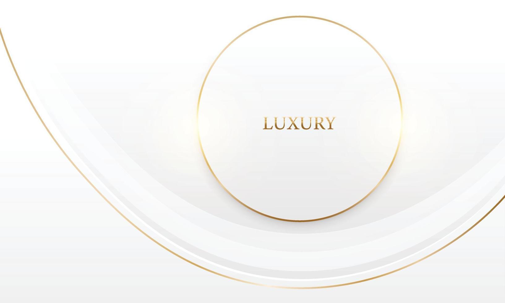 Elegant background with circle frame elements and golden lines. Greeting Card, Banner, Poster. Vector Illustration.