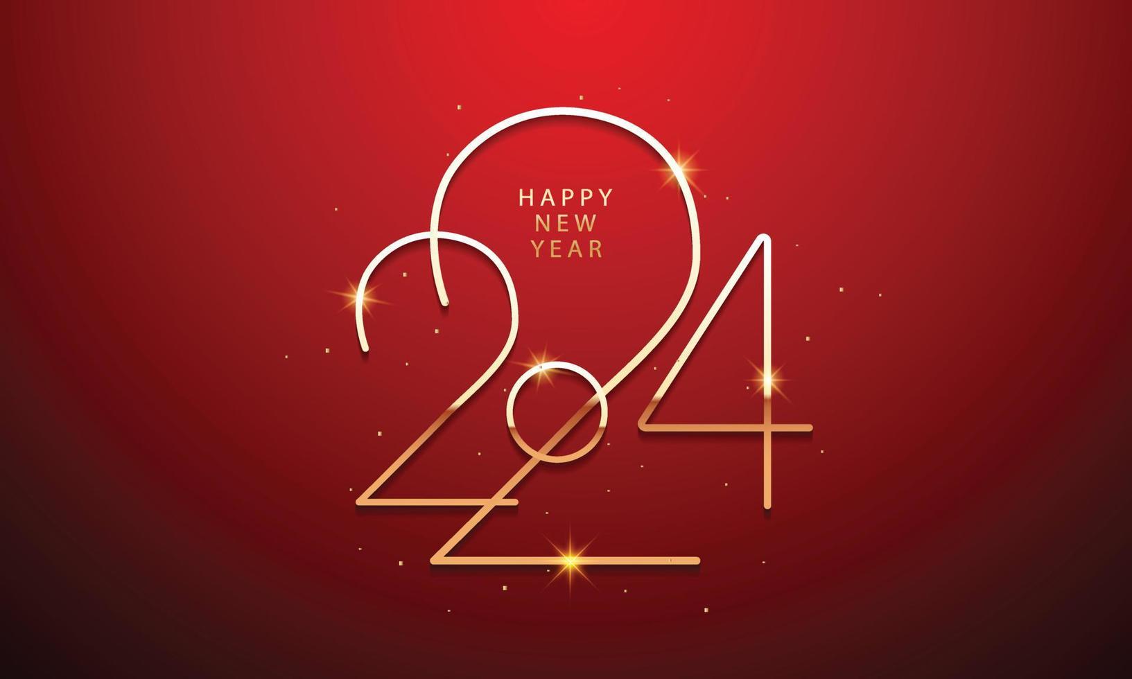 2024 Happy New Year Background Design. Greeting Card, Banner, Poster. Vector Illustration.