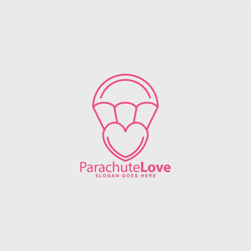 parachute love simple minimalist logo idea vector