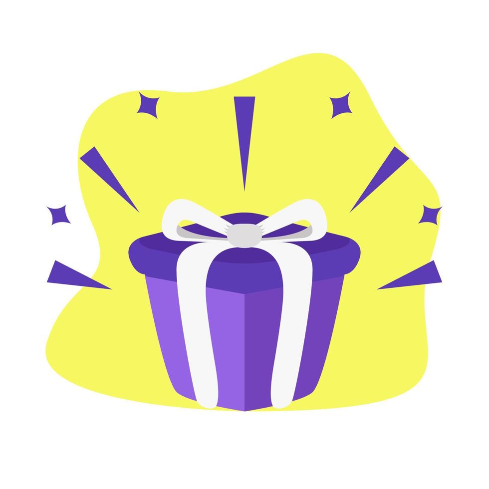 Surprise blue gift box vector illustration