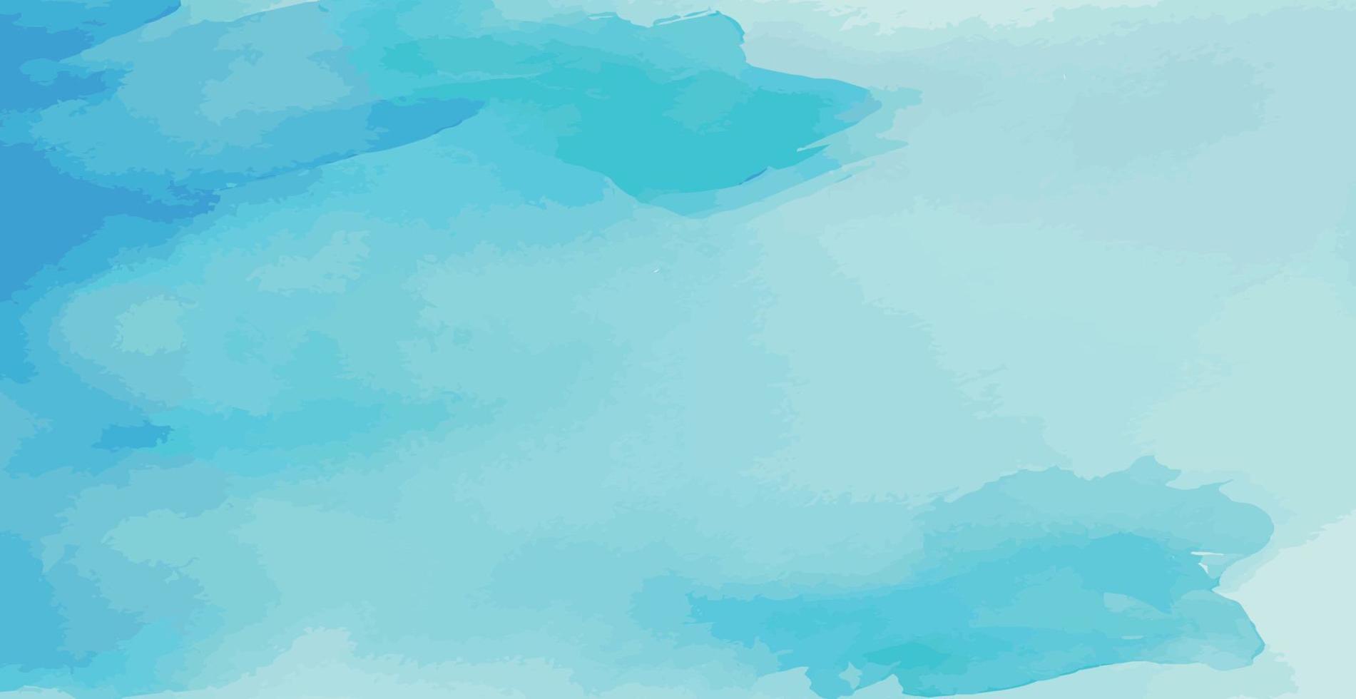 Realistic blue watercolor panoramic texture on white background - Vector