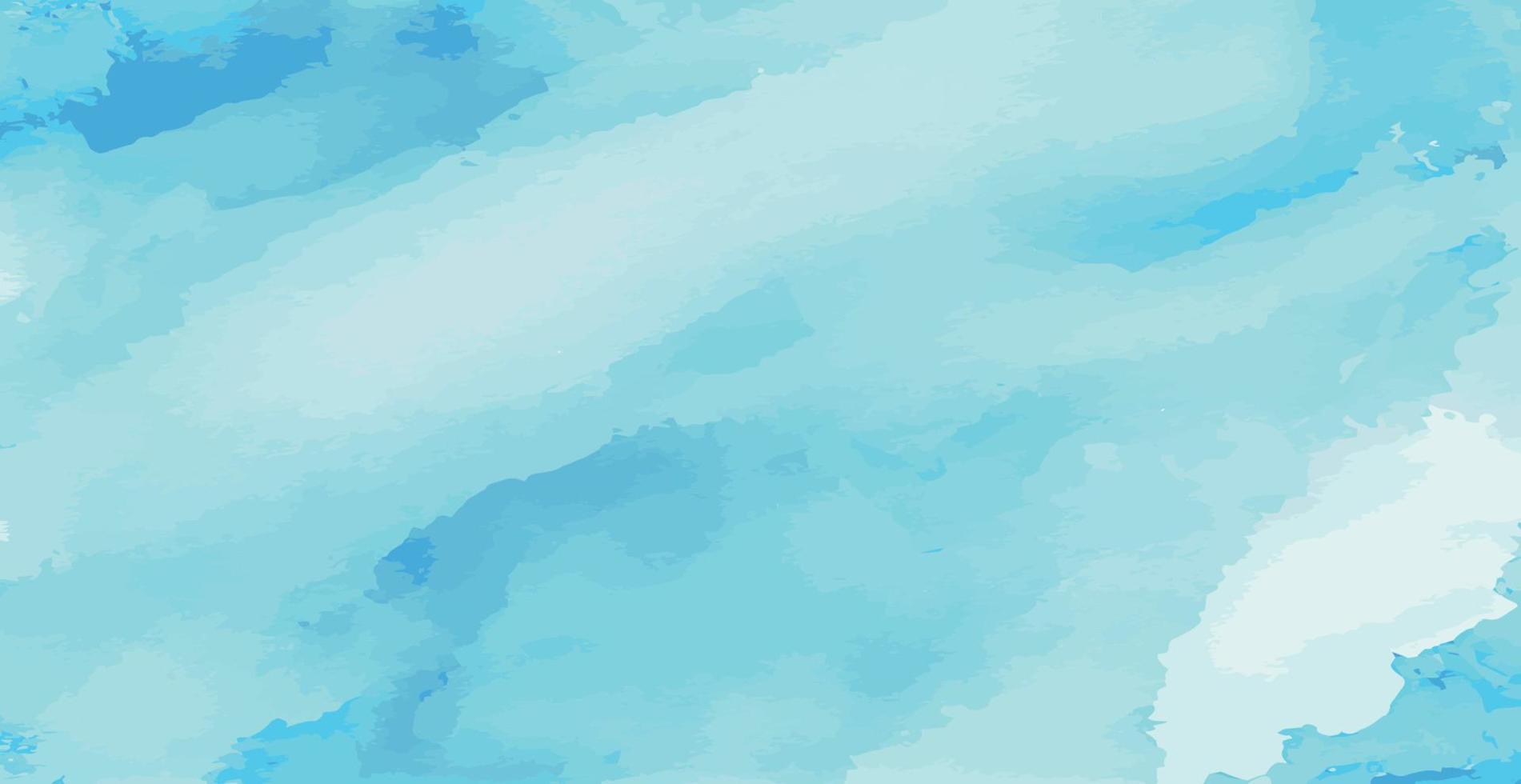 Realistic blue watercolor panoramic texture on white background - Vector