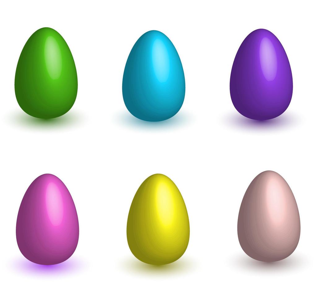 Set colored aster eggs. vector