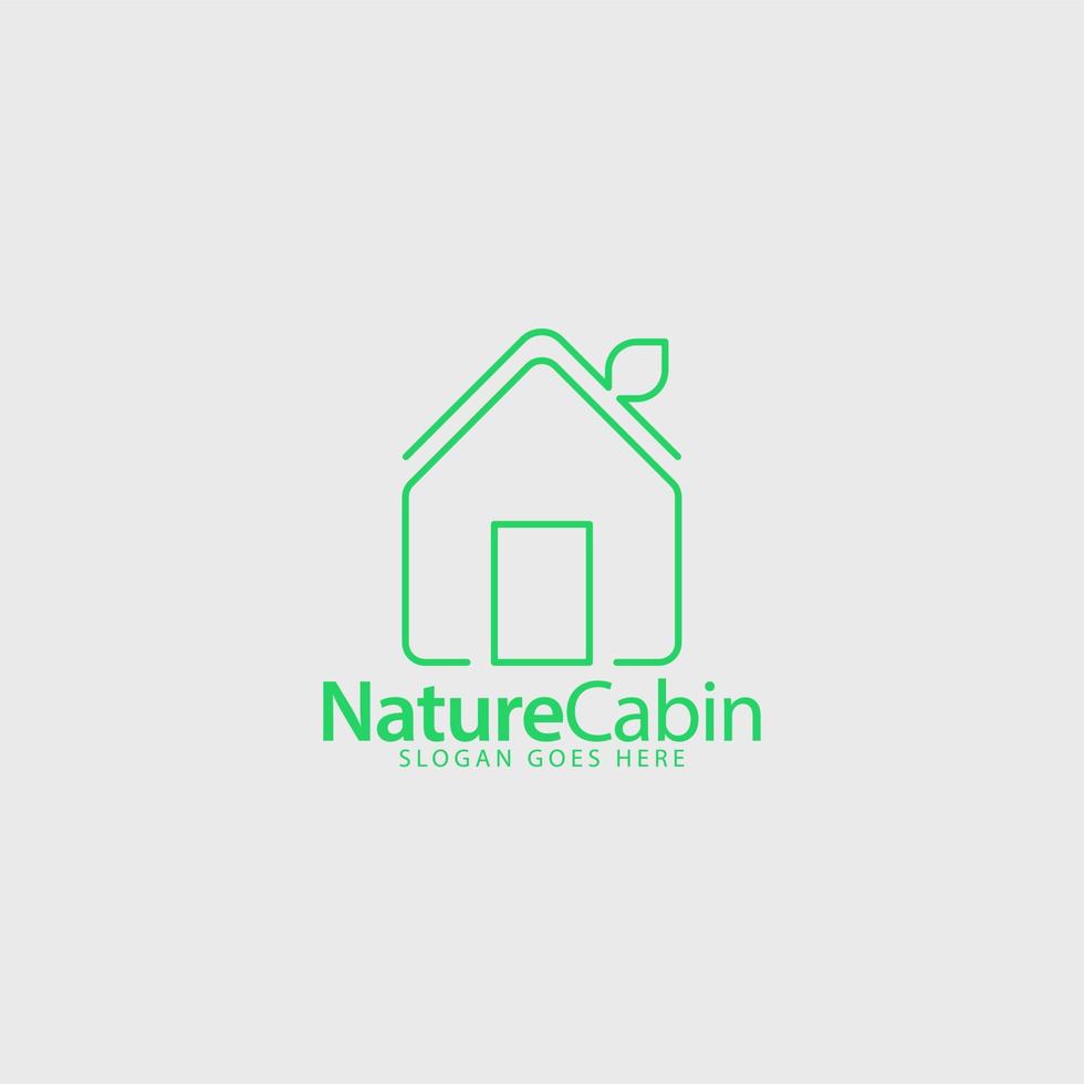 green nature cabin rent business logo idea vector