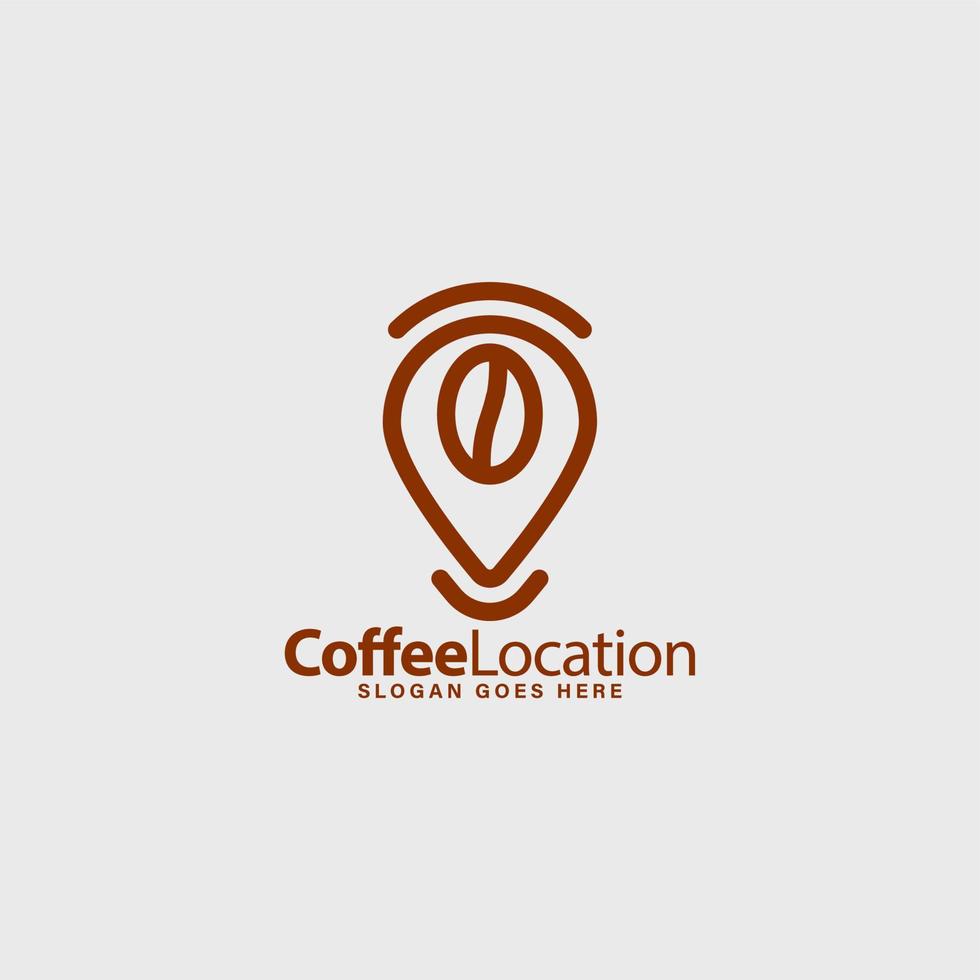 café punto ubicación logo sencillo idea vector