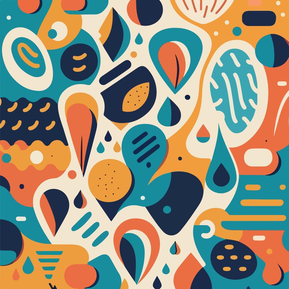 Hand drawn flat abstract doodle pattern design vector illustration