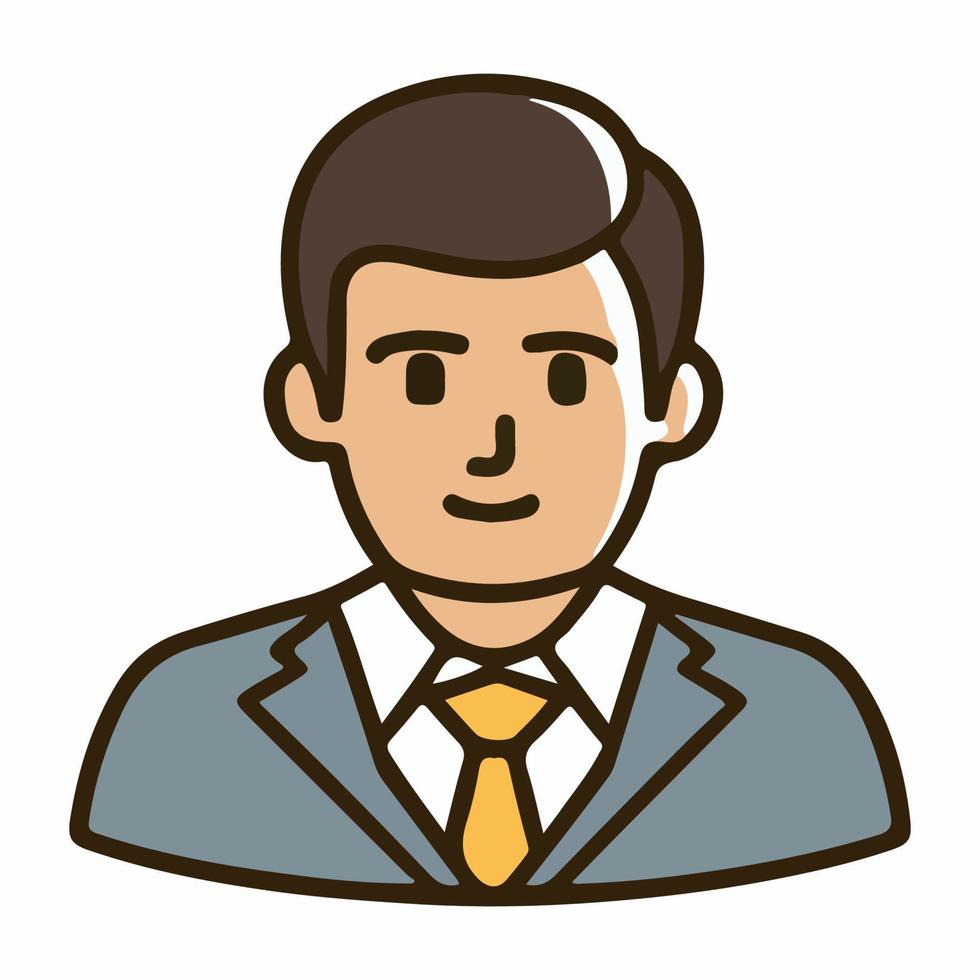 positivo cara negocio hombre Superior cuerpo icono vector ilustración