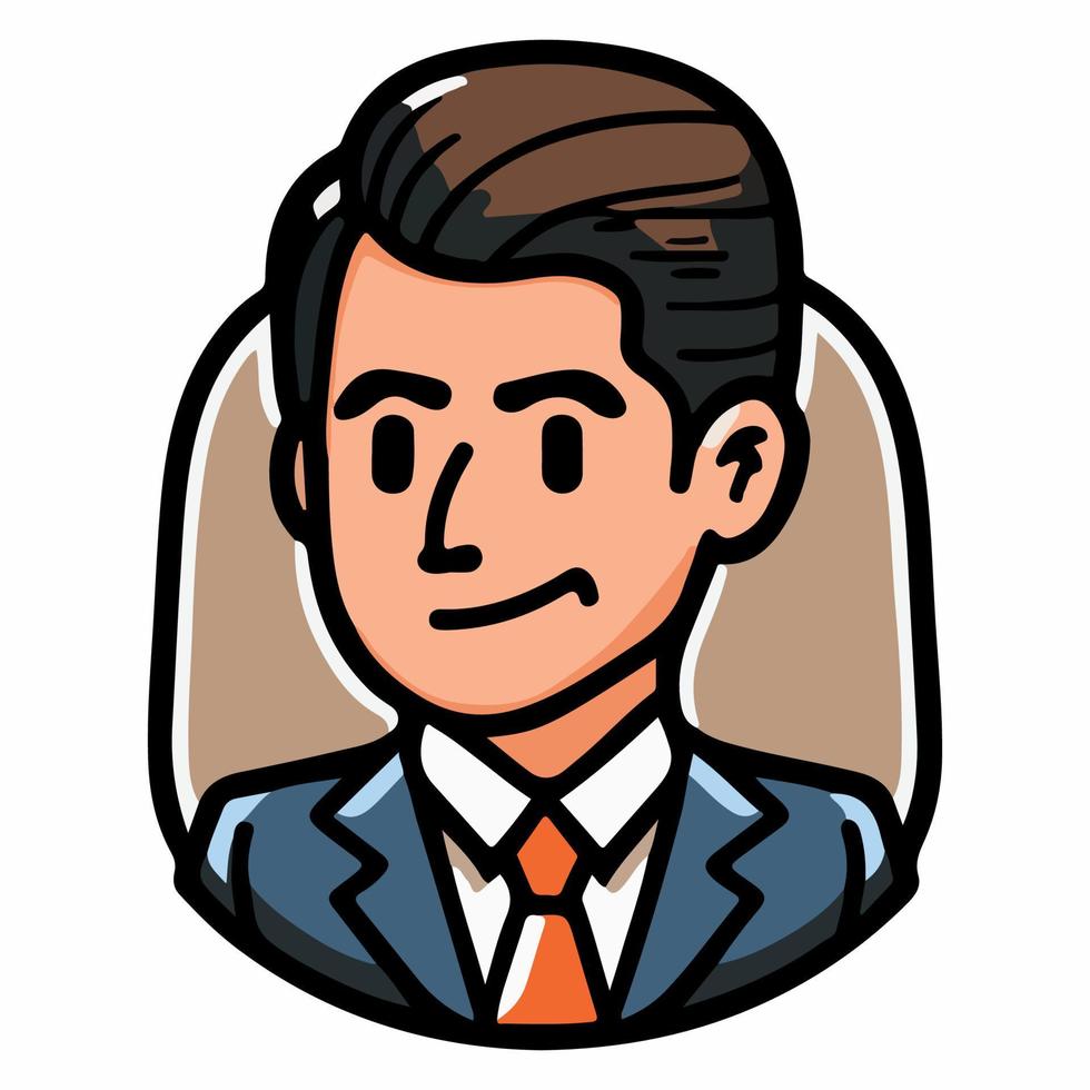 positivo cara negocio hombre Superior cuerpo icono vector ilustración