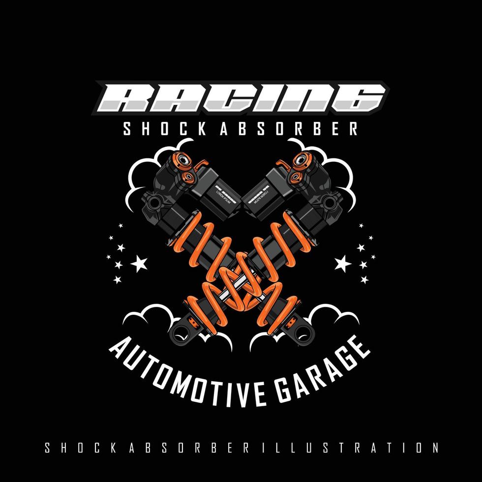 SHOCK ABSORBER ILLUSTRATION WITH A BLACK BACKGROUND vector