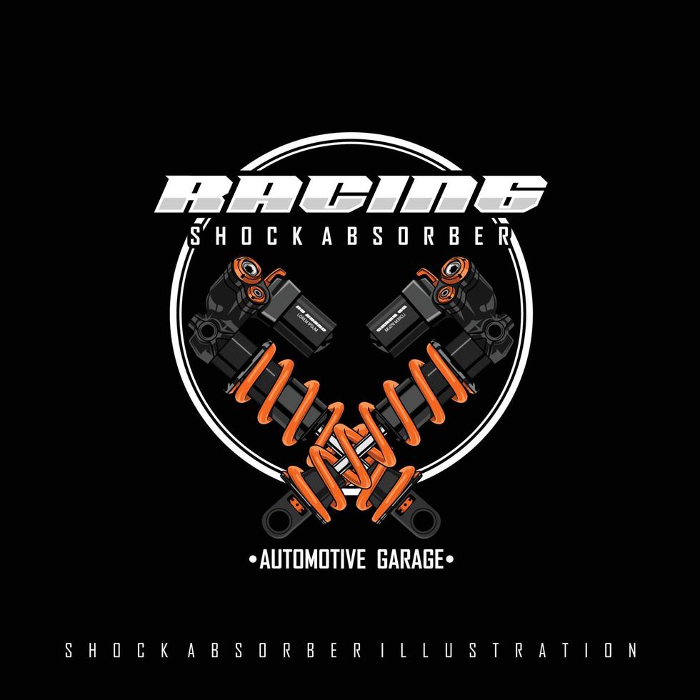 SHOCK ABSORBER ILLUSTRATION WITH A BLACK BACKGROUND, READY FORMAT EPS 10 vector