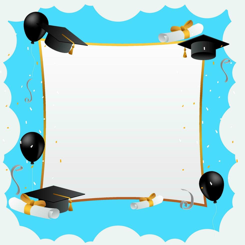 graduation ceremony vector illustration with graduation cap and space for text. class of 2023.