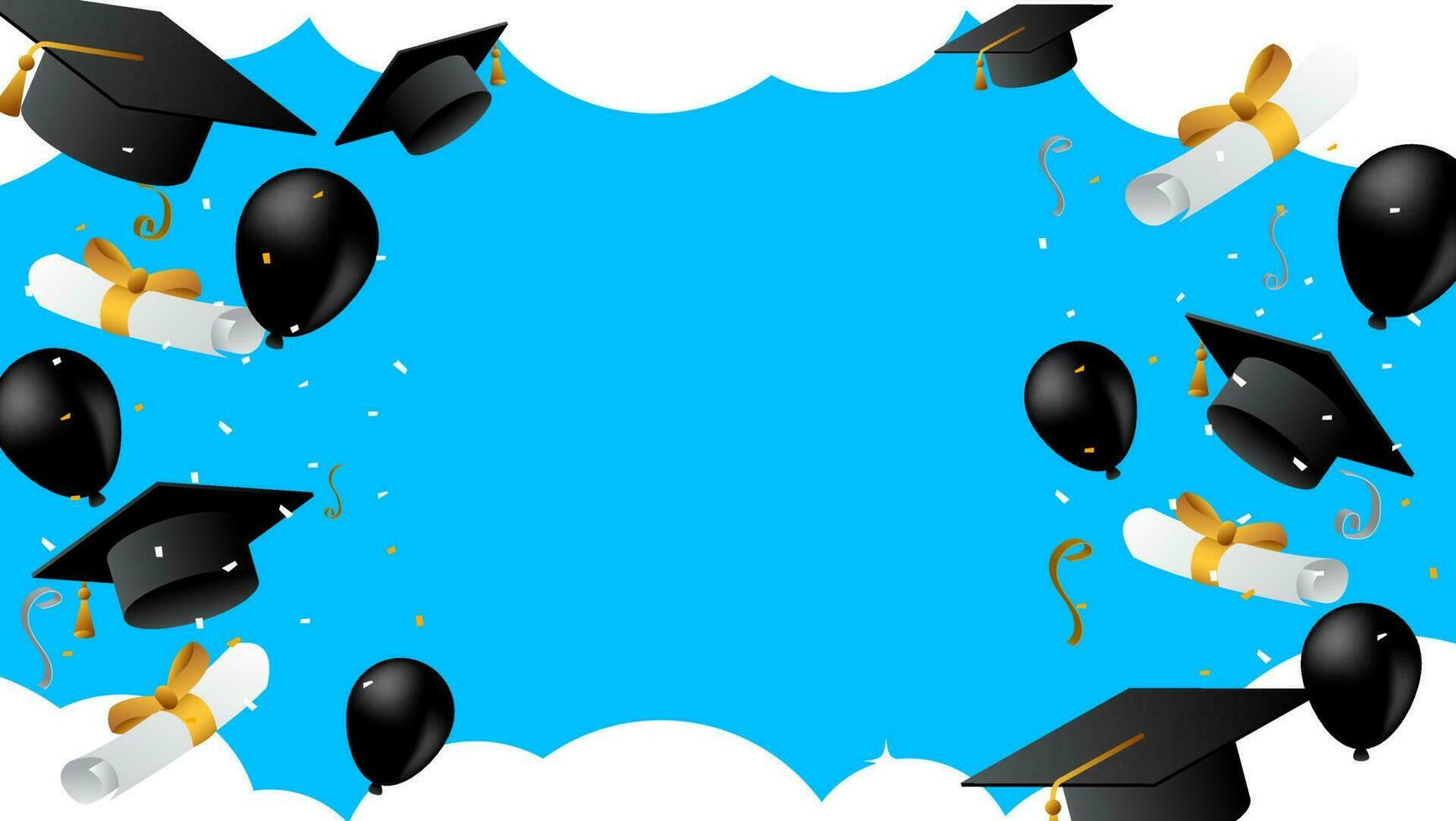 graduation ceremony vector illustration with graduation cap and space for text. class of 2023.