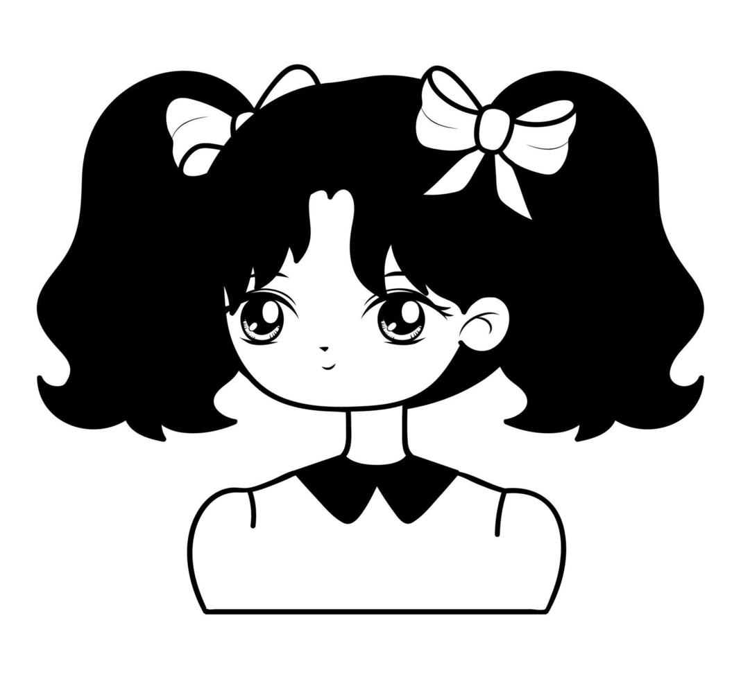 manga woman illustration vector