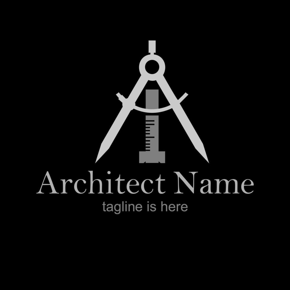 Logo template with minimalist architect design. Vector Illustrator