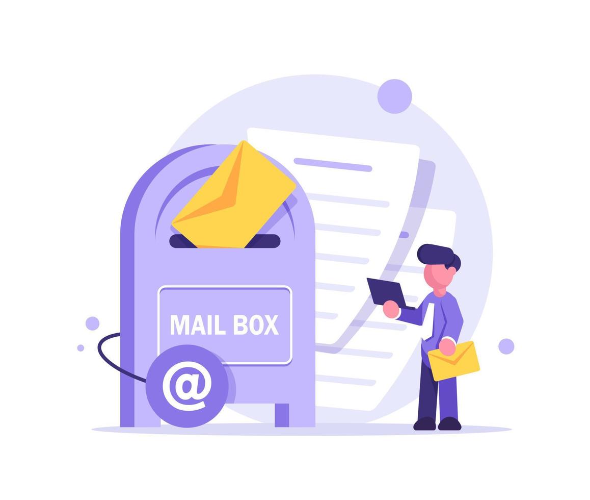 E-mail marketing and promotion,Ecommerce business concept,Characters sending advertising mails and promotional offers with sales and discounts vector