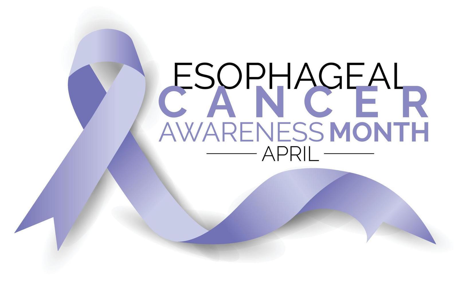 Esophageal Cancer Awareness Month with Calligraphy Poster design . Periwinkle Ribbon .April is Cancer Awareness Month. vector