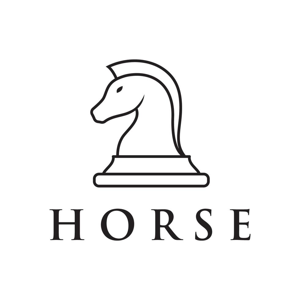 Chess strategy game Logo template with horse, king, pawn and rook. Logos for tournaments, chess teams and games. vector
