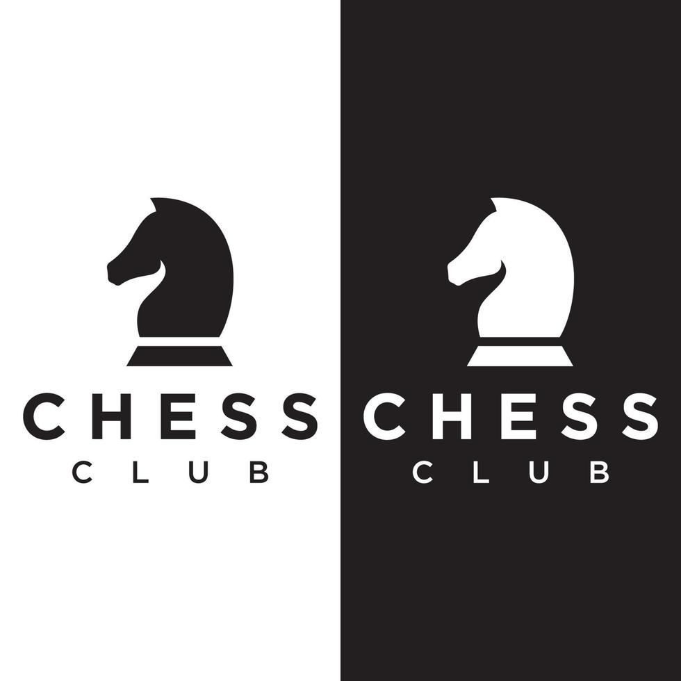 Chess strategy game Logo template with horse, king, pawn and rook. Logos for tournaments, chess teams and games. vector