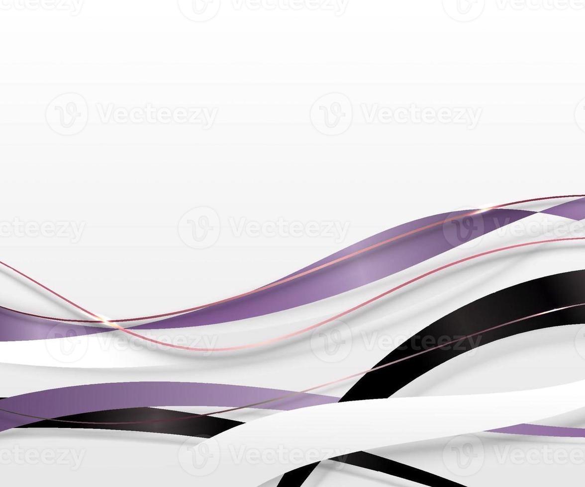 purple and blue abstract elegant white black and purple wave lines oberlapping shapes elements on clean background photo
