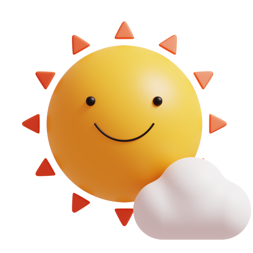 Happy sun.3D rendering. png